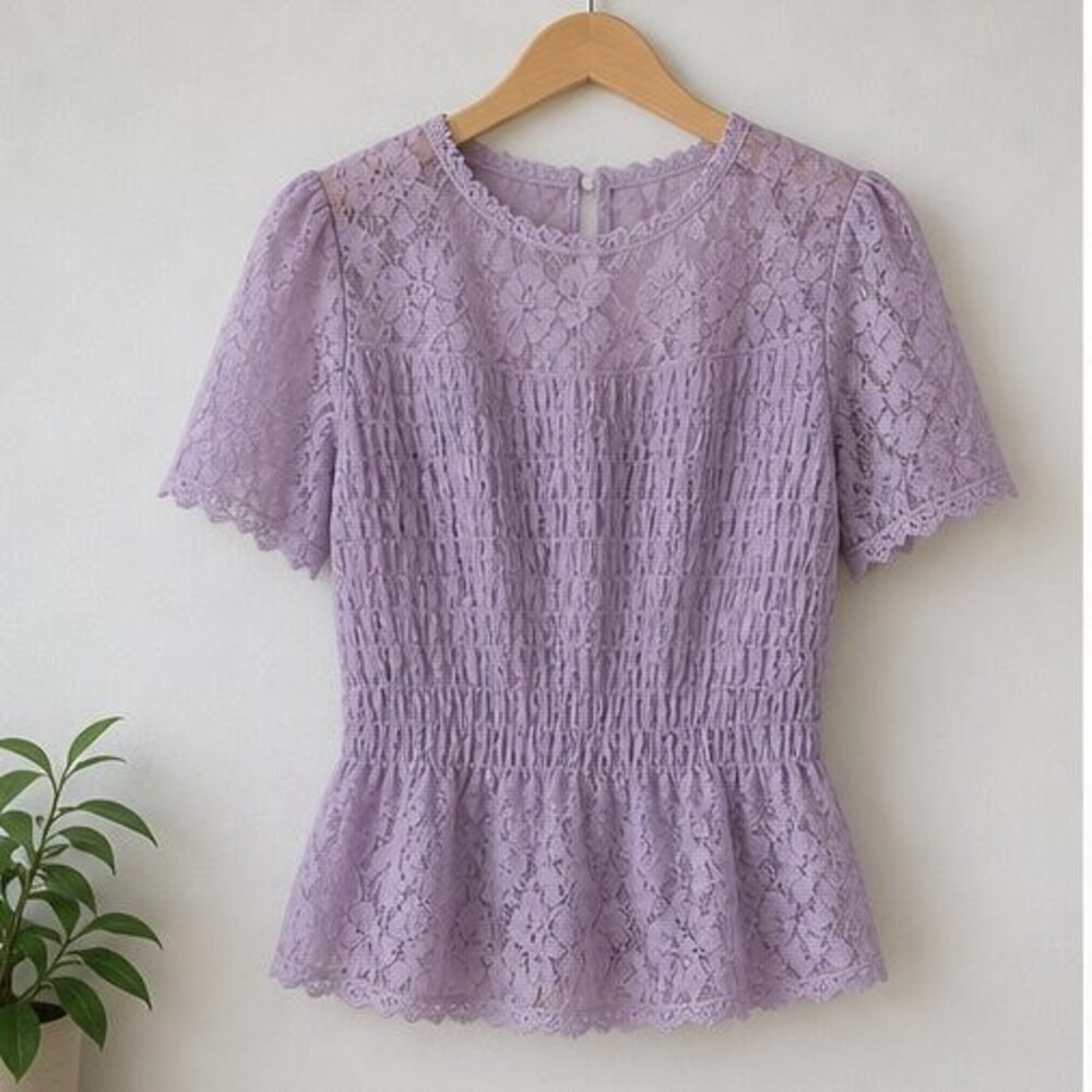Lilac Smocked Top
